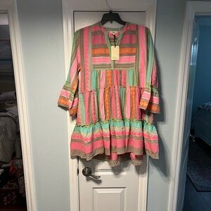 NWT Elan CHARLI dress- Multi Color Sz. Large